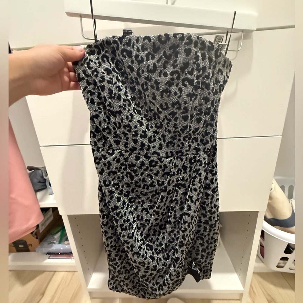 superdown Black and Gray Animal Print Mini Dress